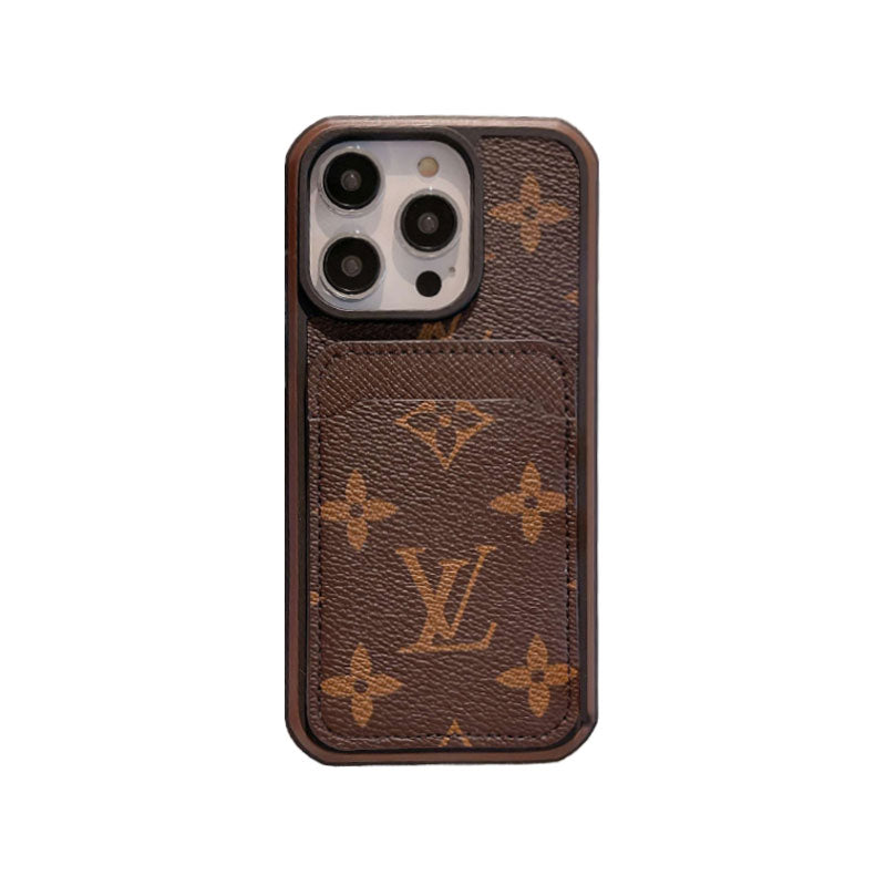 Monogram iPhone case with card holder big printing