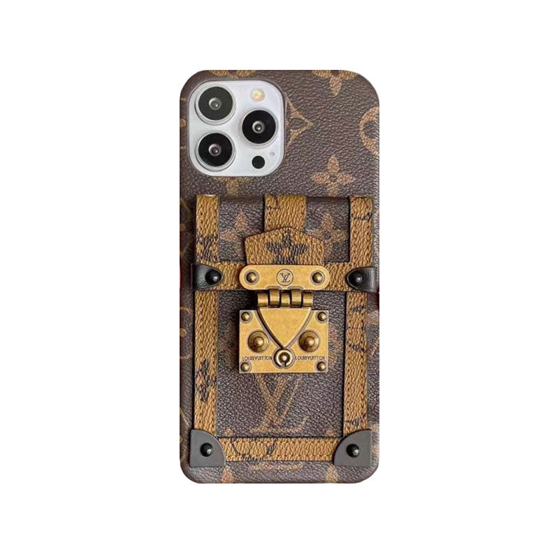 Monogram iPhone case with pouch yellow printing