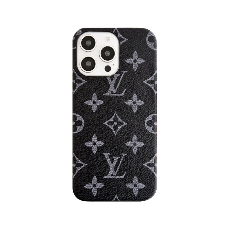 Classic leather monogram phone case for iPhone big printing