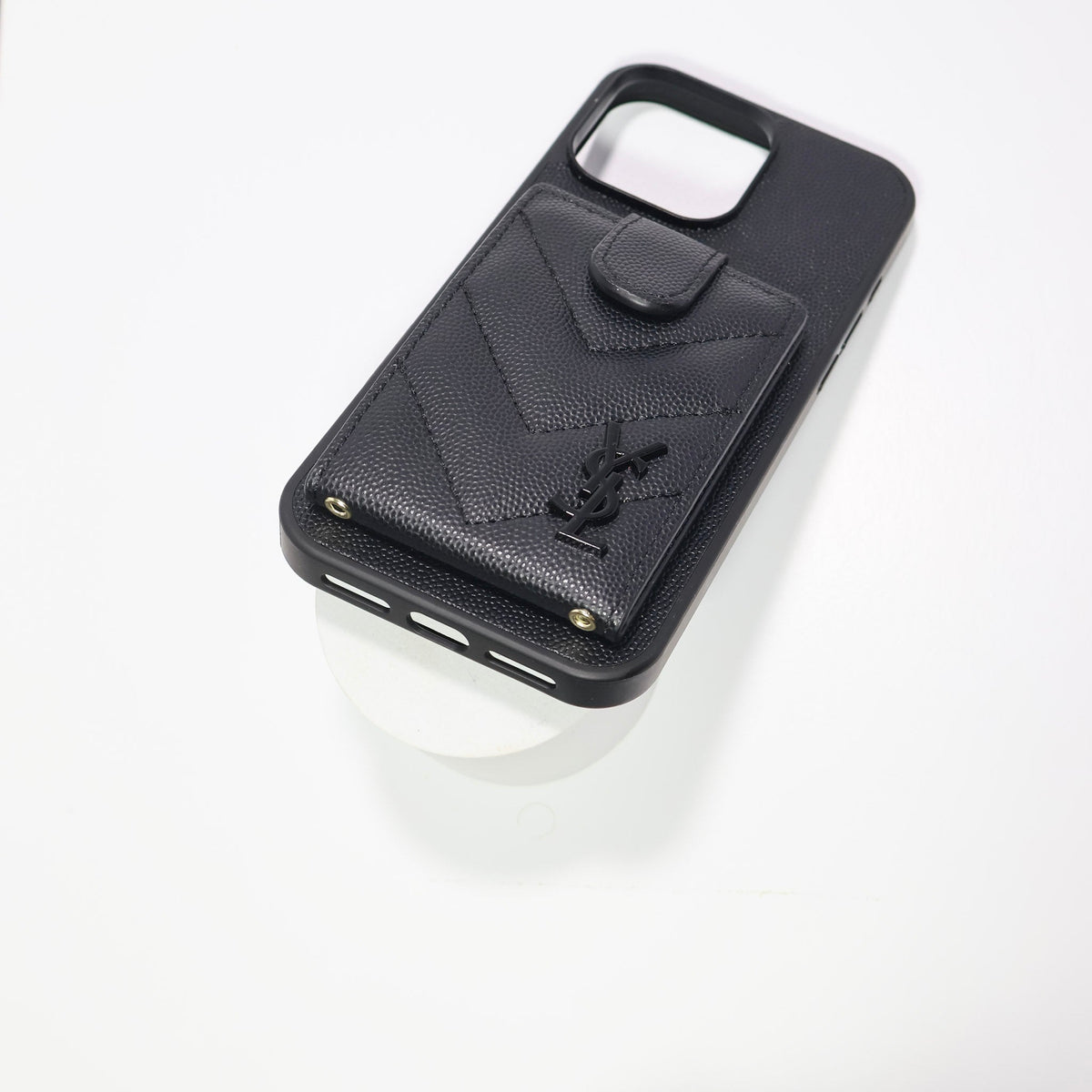 Iphone Case Ysl Leather Card Holder For 12 13 14 15 16 Pro Max Series