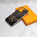 Lv Black Iphone Case Golden Monogram