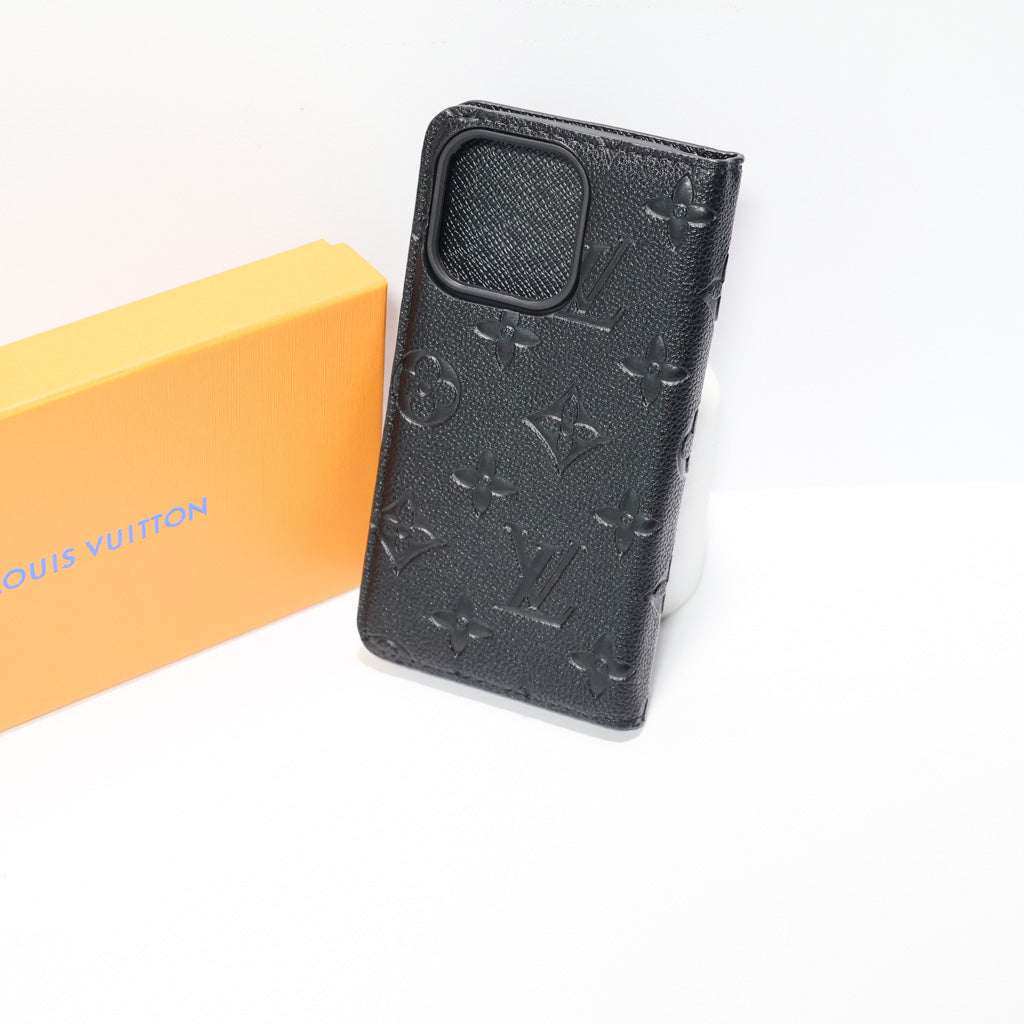 Black Lv Wallet Phone Case 12-16 Pro Max Plus