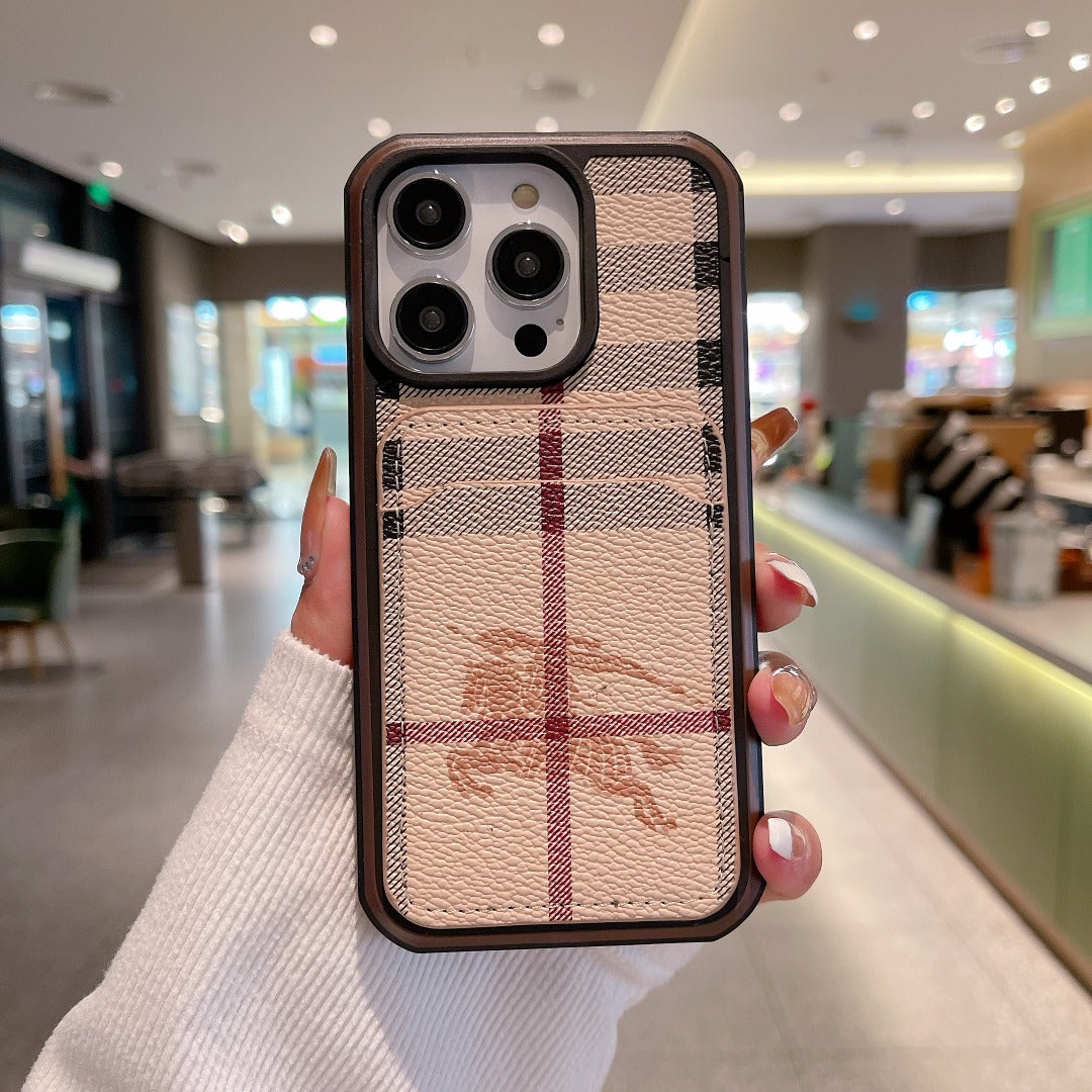 Luxury Leather Lv Iphone 16 / 15 / Pro / Max / Plus / Case Monogram Pattern