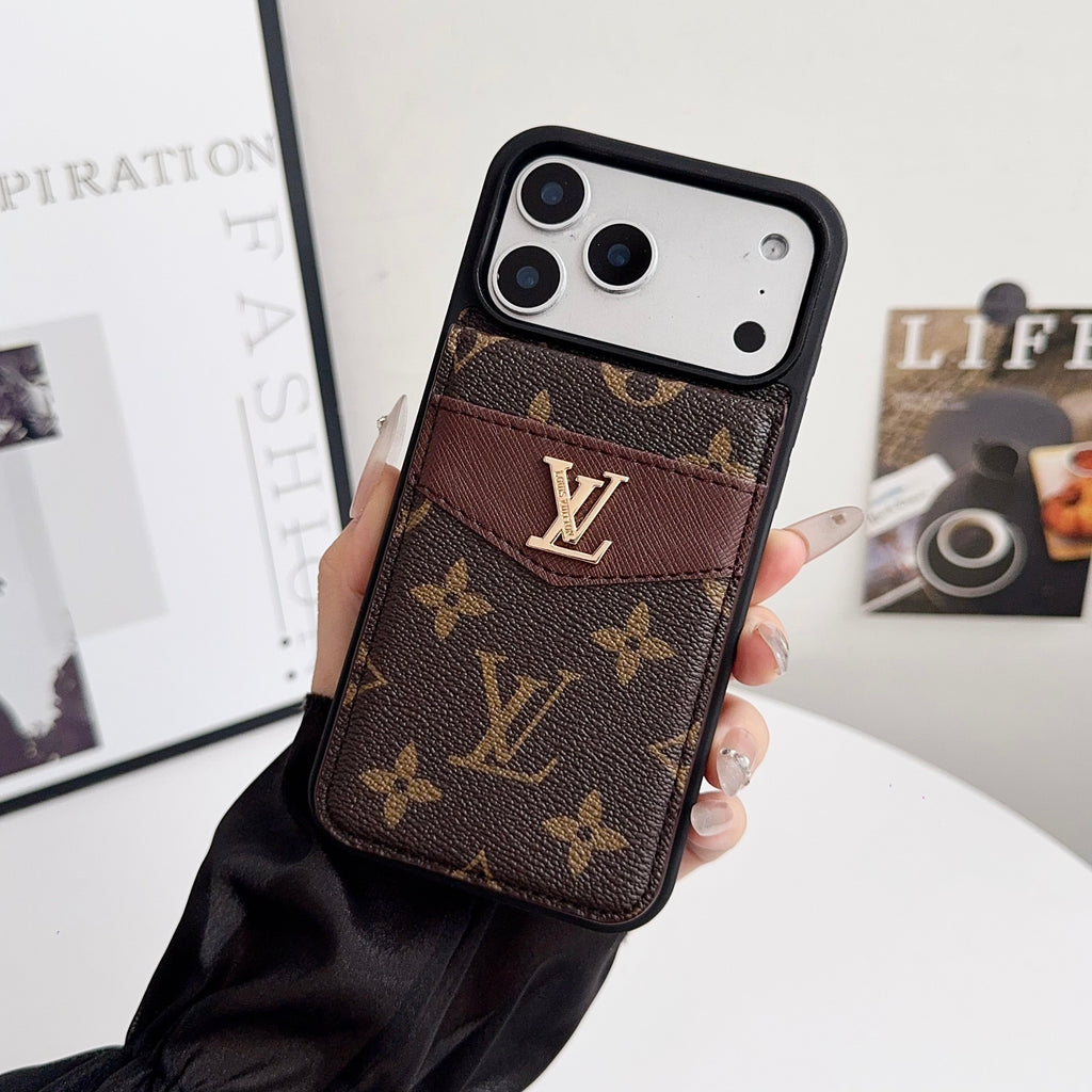 Folding Card Holder Louis V Iphone Case 12/13/14/15/16/17/Pro/Pro Max/ Plus/Air