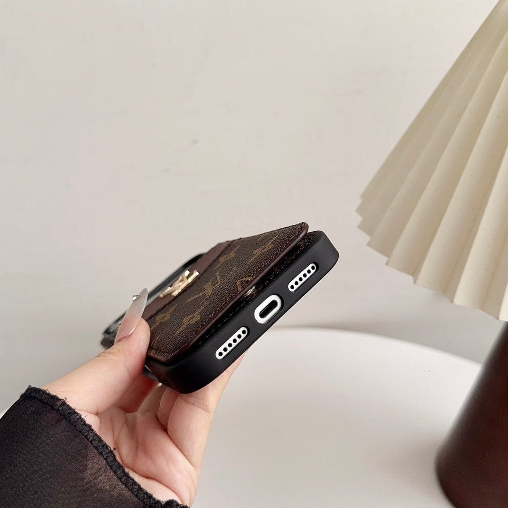 Folding Card Holder Louis V Iphone Case 12/13/14/15/16/17/Pro/Pro Max/ Plus/Air