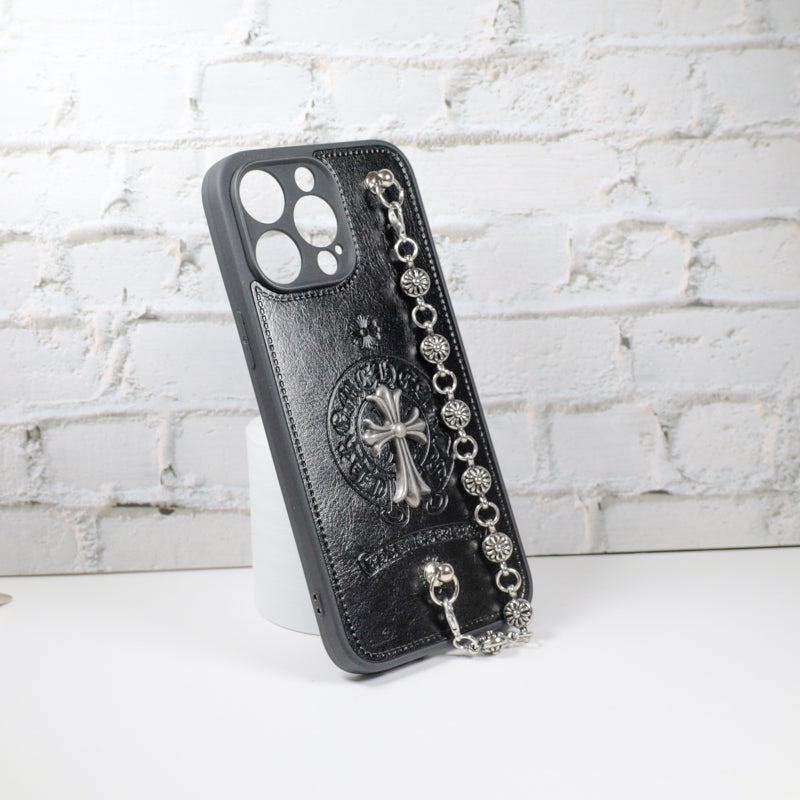 Chrome Hearts Iphone Case For 11 12 13 14 15 Pro Max Plus Series Chain Charm