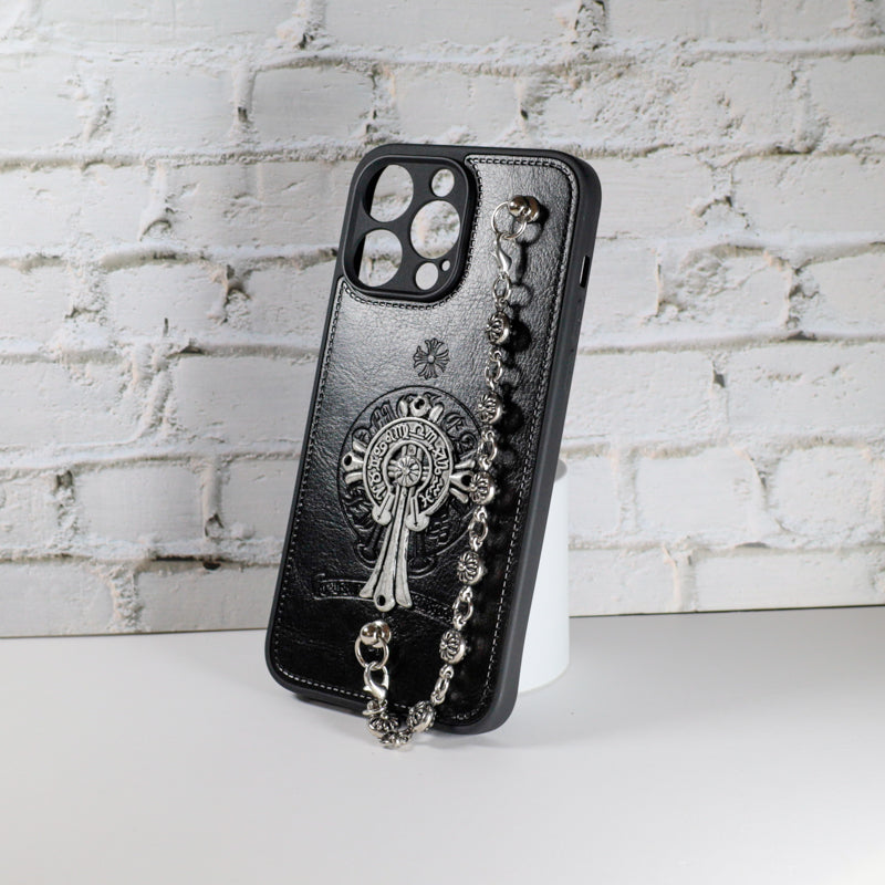 Chrome Hearts Iphone Case For 11 12 13 14 15 Pro Max Plus Series Chain Charm