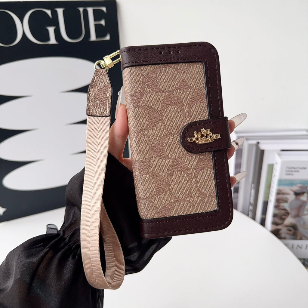 Coach Canvas Print Wallet Case Iphone 17/Pro/Pro Max/Air