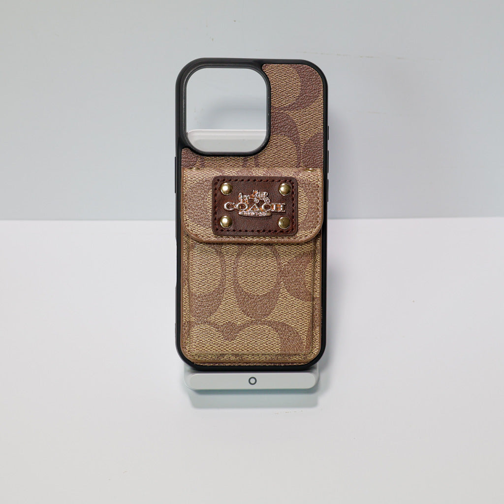 Coach Phone Case Card Holder For 12-16 Pro Max Plus