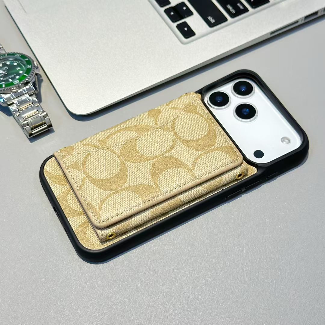 Signature Print Iphone 17 Wallet Phone Case Ch Style