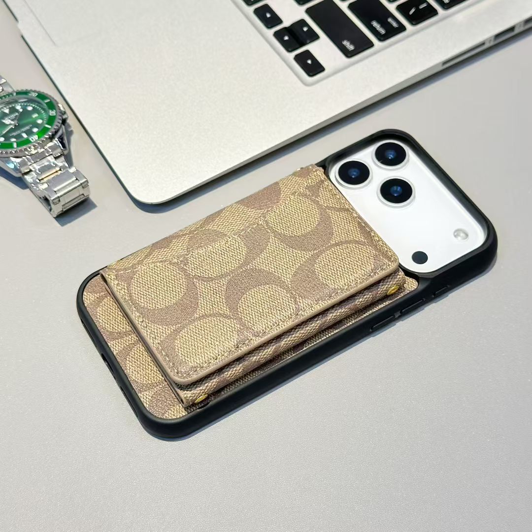 Signature Print Iphone 17 Wallet Phone Case Ch Style