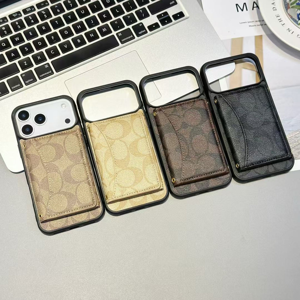 Signature Print Iphone 17 Wallet Phone Case Ch Style