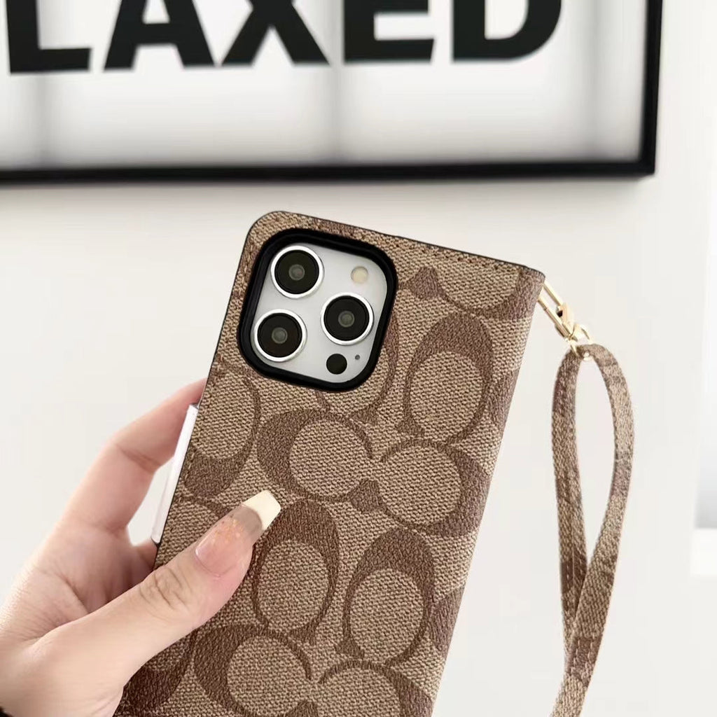 Designer Coach Phone Case Wallet Kickstand Style For Iphone 12 13 14 15 16 17 Pro Max Plus