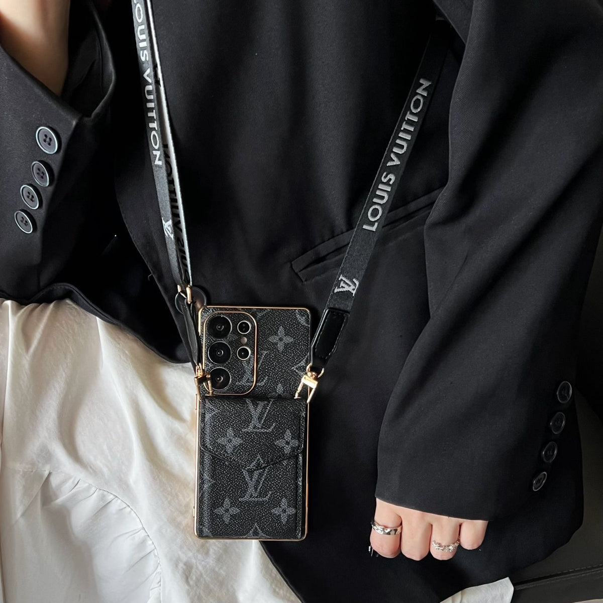 Crossbody Lv Style Samsung Galaxy Phone Case S22-S25 Ultra Plus