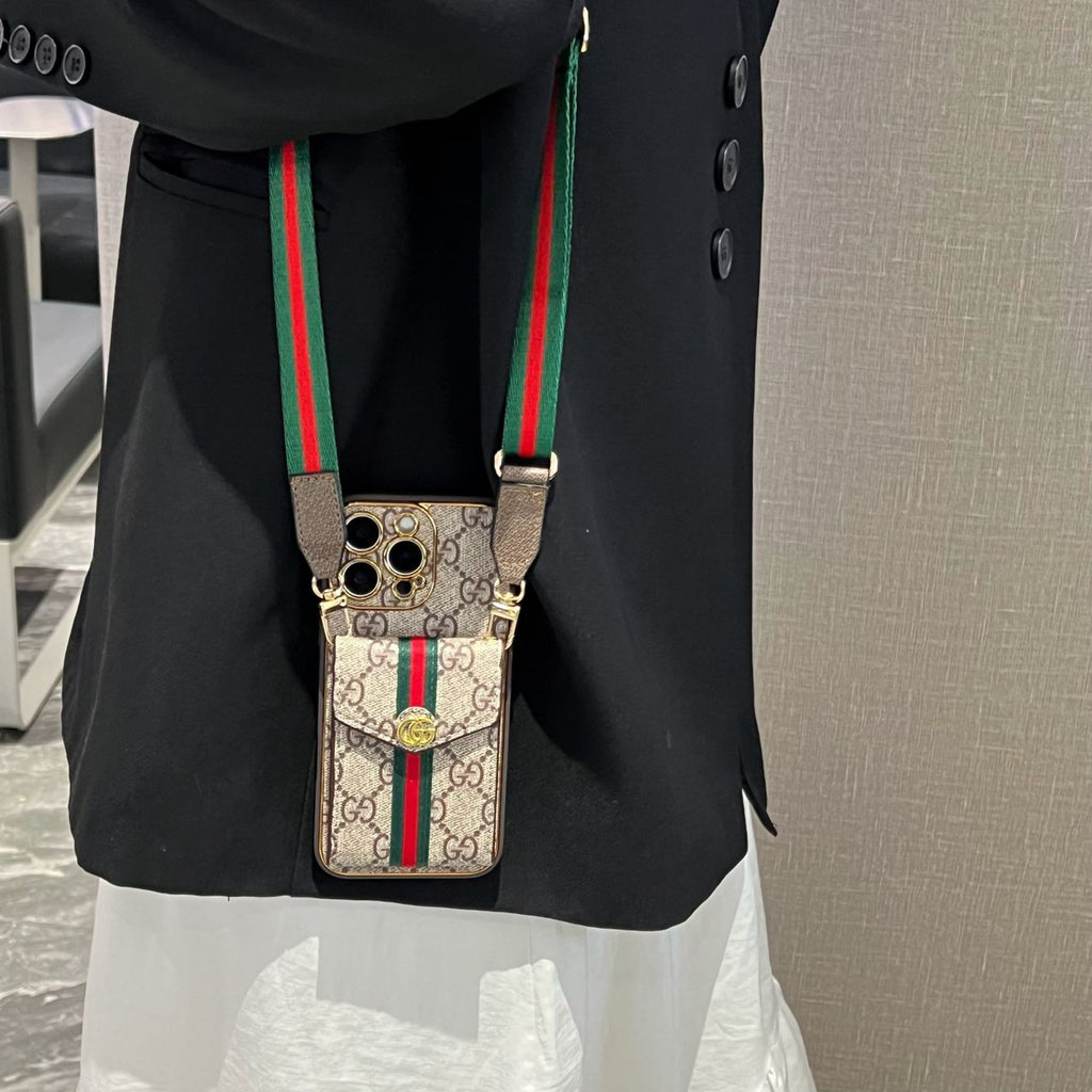 Crossbody Card Holder Lv Iphone Case For 12-16 Pro Max Plus