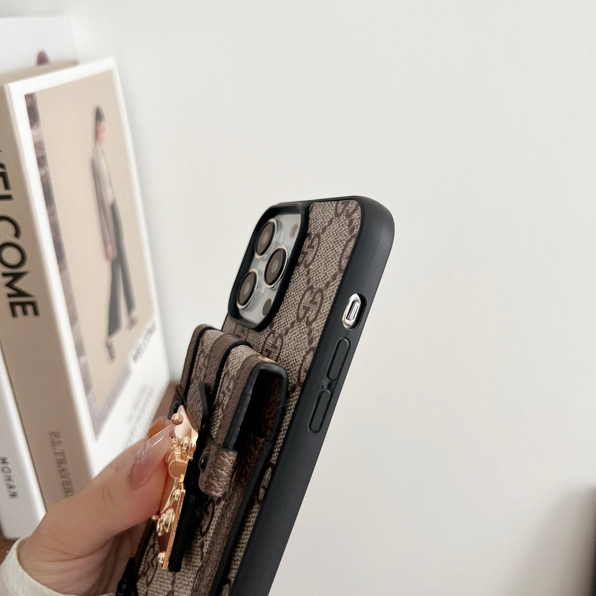 Designer Canvas Crossbody Phone Case For Iphone 12-16 Pro Max Plus