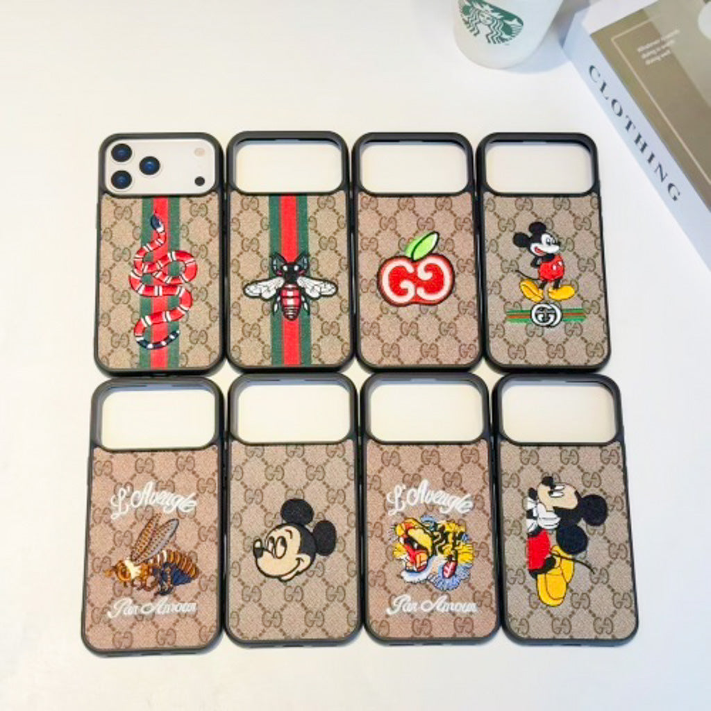 Gg Embroidery Iphone Case For 17 / Pro / Pro Max / Air Series