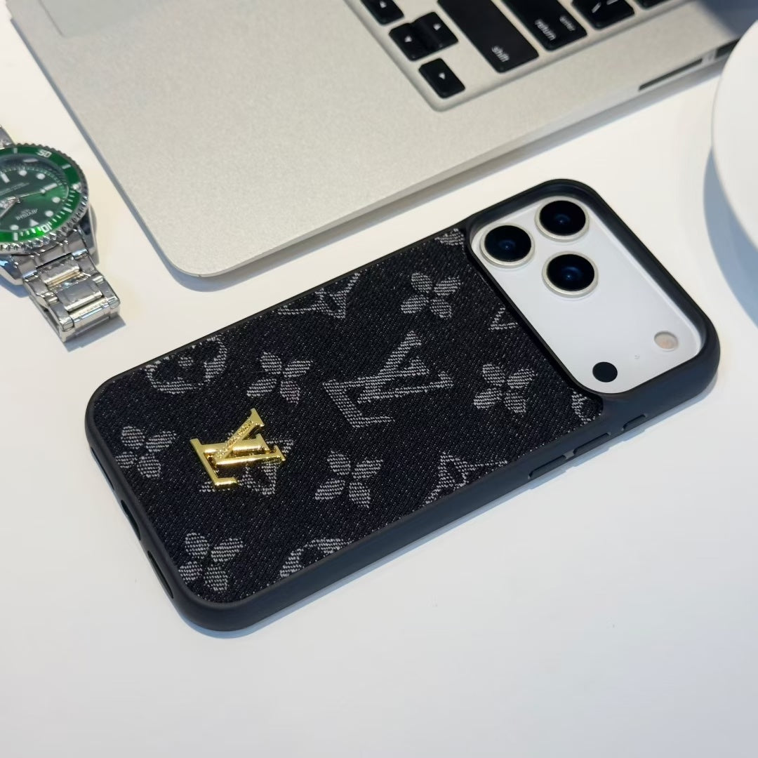 Fabric Denim Iphone 17 Series Lv Style Phone Case