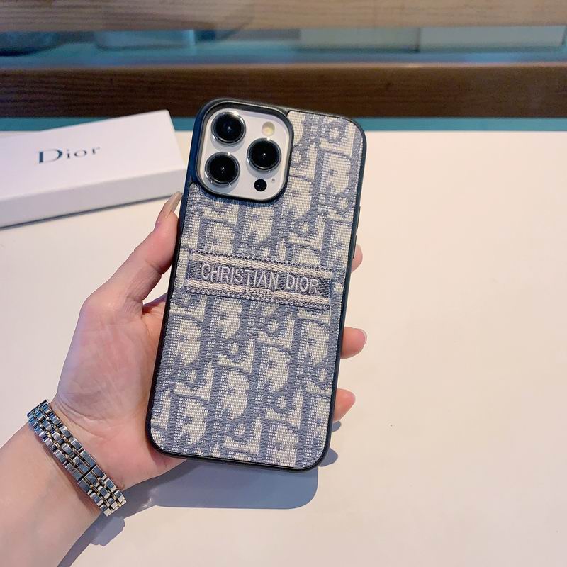 Iphone Case Dior Style Fabric Canvas For 11 12 13 14 15 16 Pro Max Plus