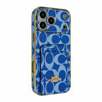 Electroplated Coach Card Holder Phone Case For Iphone 13-17 / Pro / Pro Max / Plus / Air