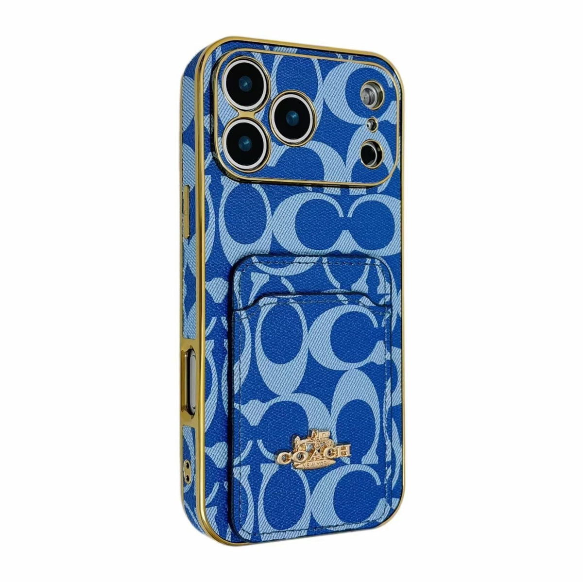 Electroplated Coach Card Holder Phone Case For Iphone 13-17 / Pro / Pro Max / Plus / Air