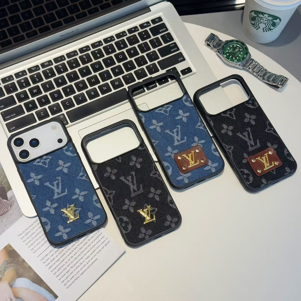Fabric Denim Iphone 17 Series Lv Style Phone Case