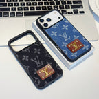 Fabric Denim Iphone 17 Series Lv Style Phone Case