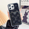 Fabric Lv Iphone Case Card Slot For 12-16 Pro Max