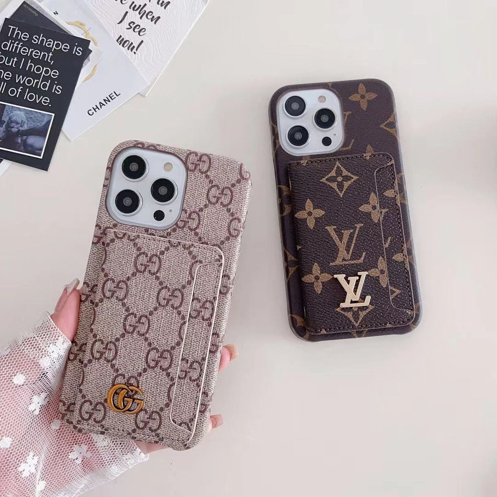 Folding Card Slot Designer Phone Case Iphone 16 15 14 13 12 Pro Max Plus
