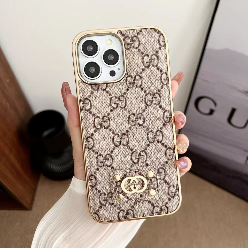 Fashion Iphone Case 16 15 14 13 12 11 Pro Max Plus Leather Design Electroplated