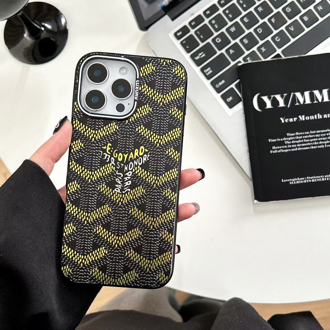 Goyard Phone Case Electroplated For Iphone 12-16 Pro Max Plus