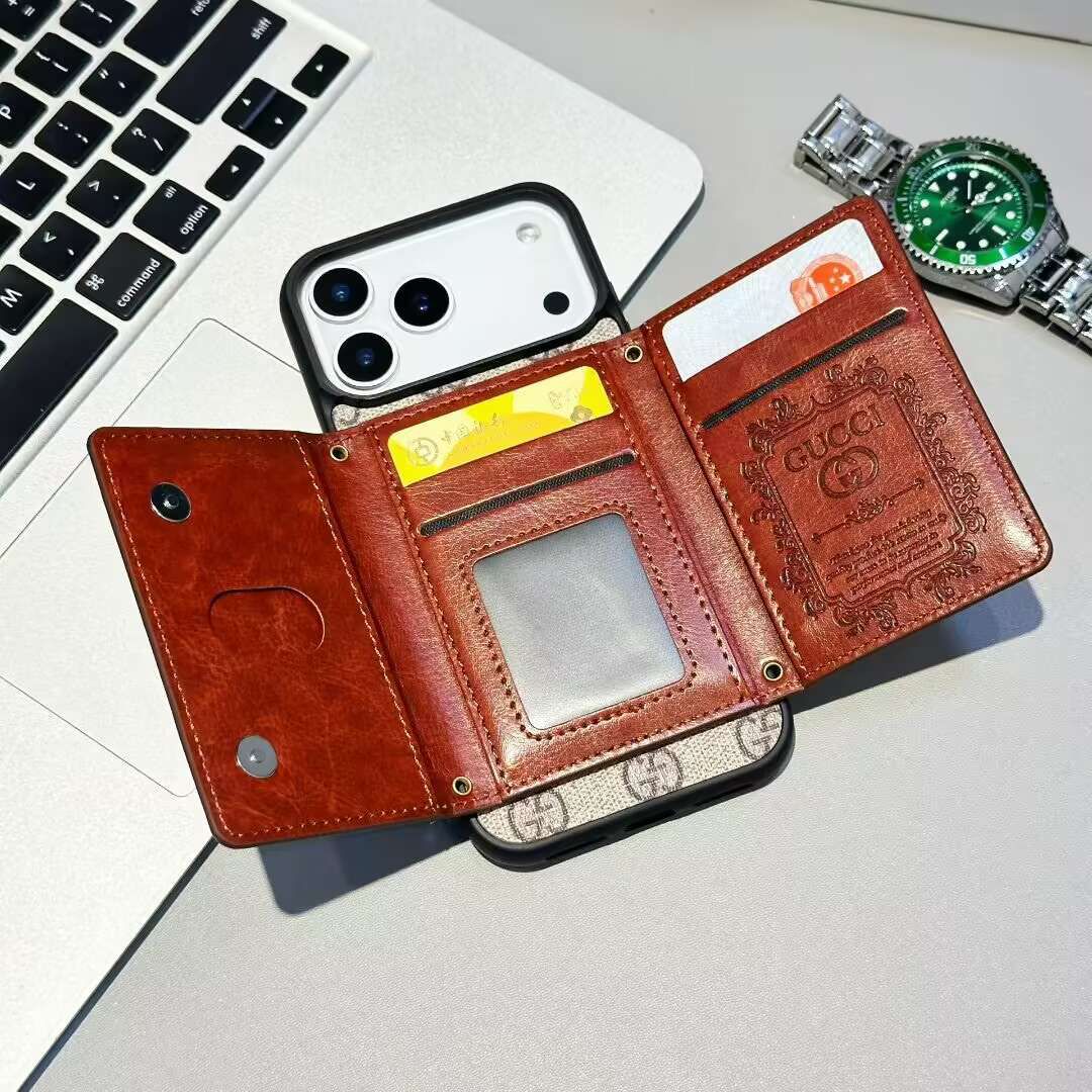Gg Card Holder Wallet Phone Case Iphone 17 / Pro / Max / Air