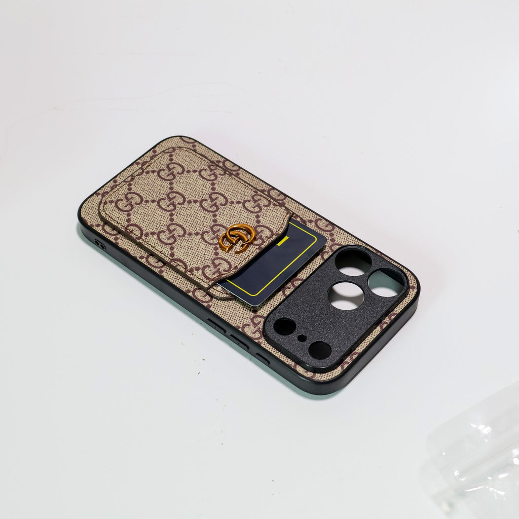 Gg Phone Case With Card Holder For 17 Series