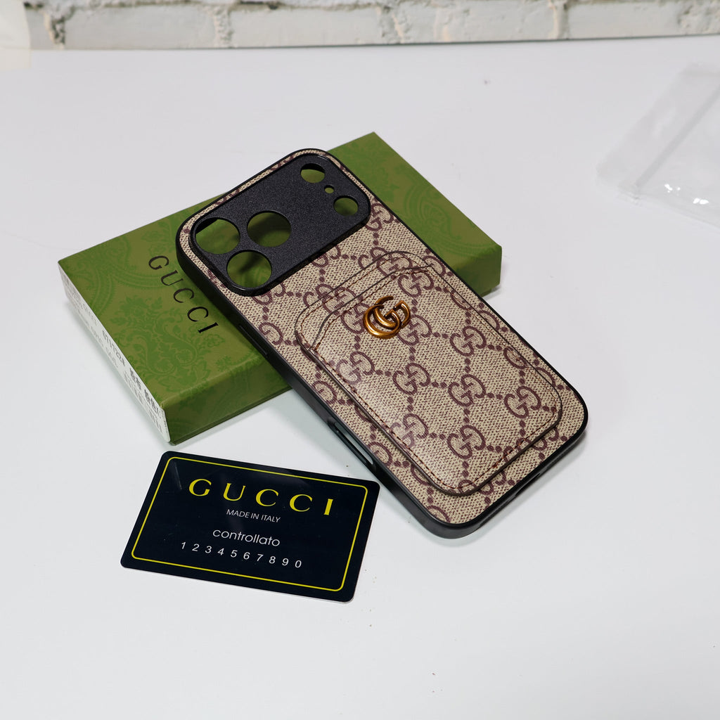 Gg Phone Case With Card Holder For 17 Series