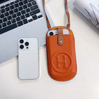 Universal H Mobile Phone Bag Crossbody Pouch Bag Adjustable Shoulder Strap / Orange