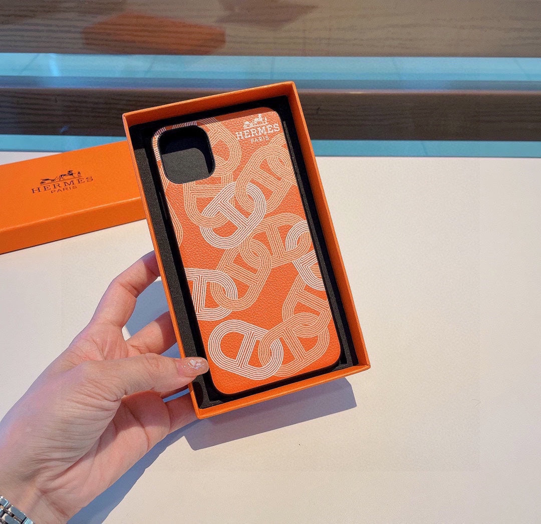 H Cell Phone Case Soft Tpu Back Cover New Pattern Leather Iphone12/ 13/ 14/ 15/ Pro /Max/ Plus