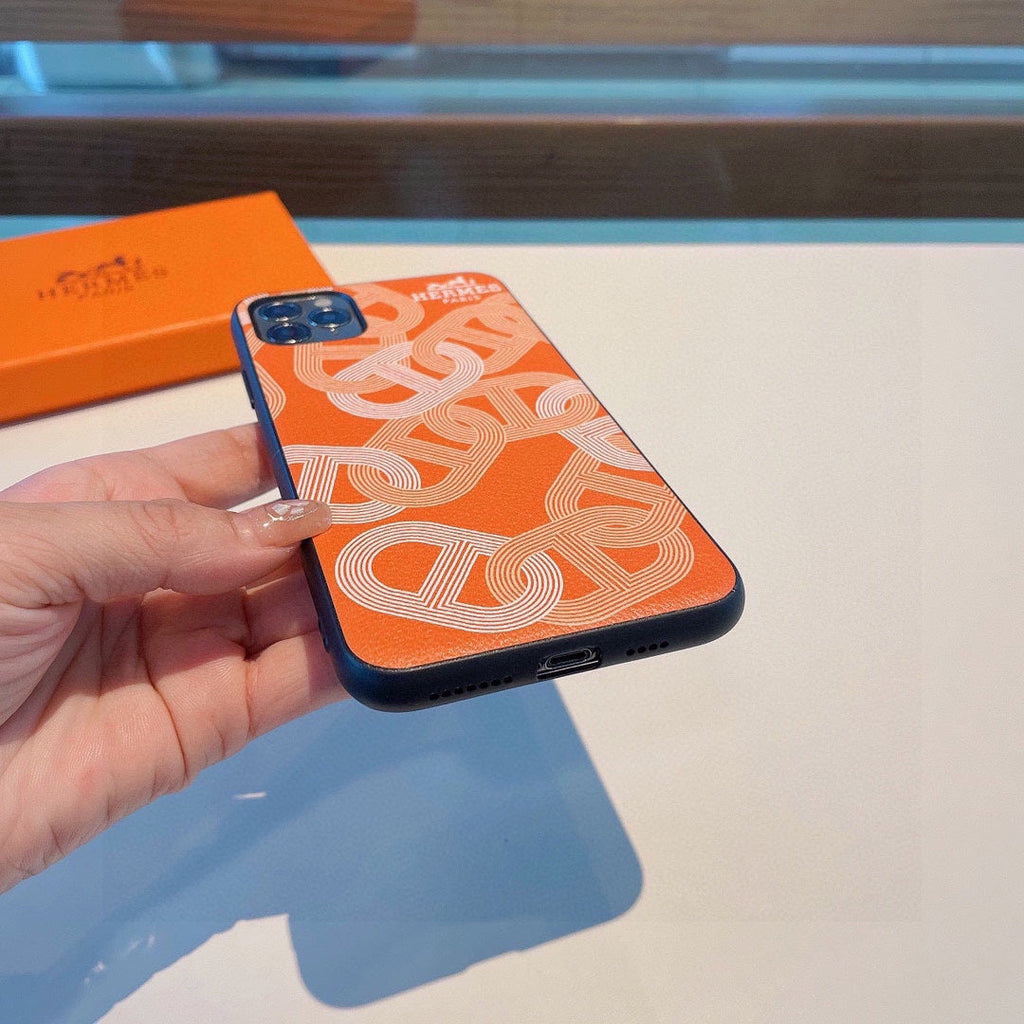H Cell Phone Case Soft Tpu Back Cover New Pattern Leather Iphone12/ 13/ 14/ 15/ Pro /Max/ Plus