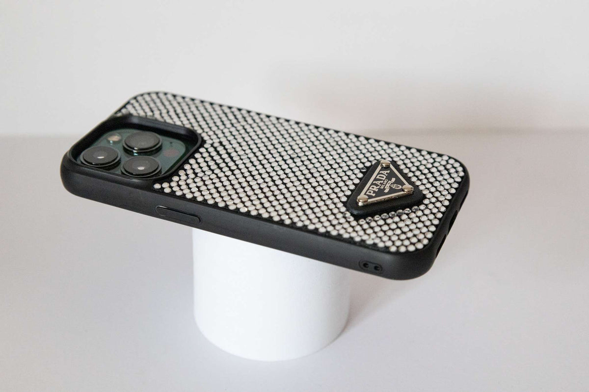 Prada Phone Case Rhinestone Design Iphone 12 13 14 Pro Plus