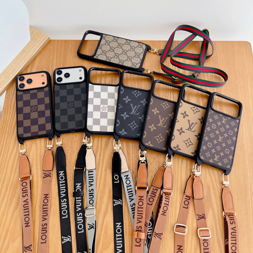 Lv Classic Monogram Iphone Case Crossbody For 13-17 / Pro / Pro Max