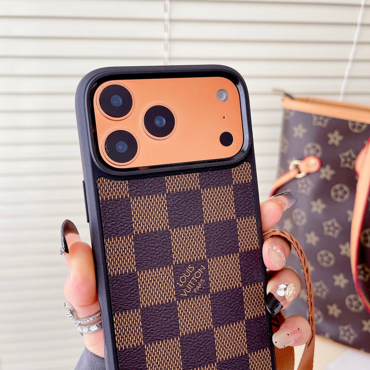 Lv Classic Monogram Iphone Case Crossbody For 13-17 / Pro / Pro Max