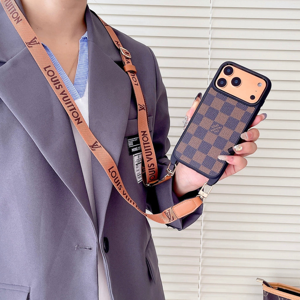 Lv Classic Monogram Iphone Case Crossbody For 13-17 / Pro / Pro Max