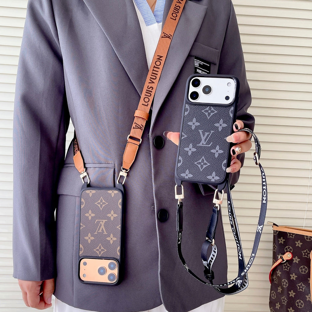 Lv Classic Monogram Iphone Case Crossbody For 13-17 / Pro / Pro Max
