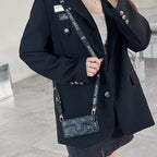 Monogram Leather Crossbody Phone Case Card Holder For Iphone
