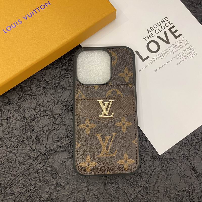 Luxury Leather Lv Phone Case Style Card Holder For Iphone 16 15 14 13 Pro Max Plus