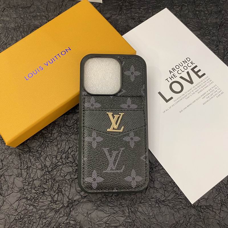 Luxury Leather Lv Phone Case Style Card Holder For Iphone 16 15 14 13 Pro Max Plus