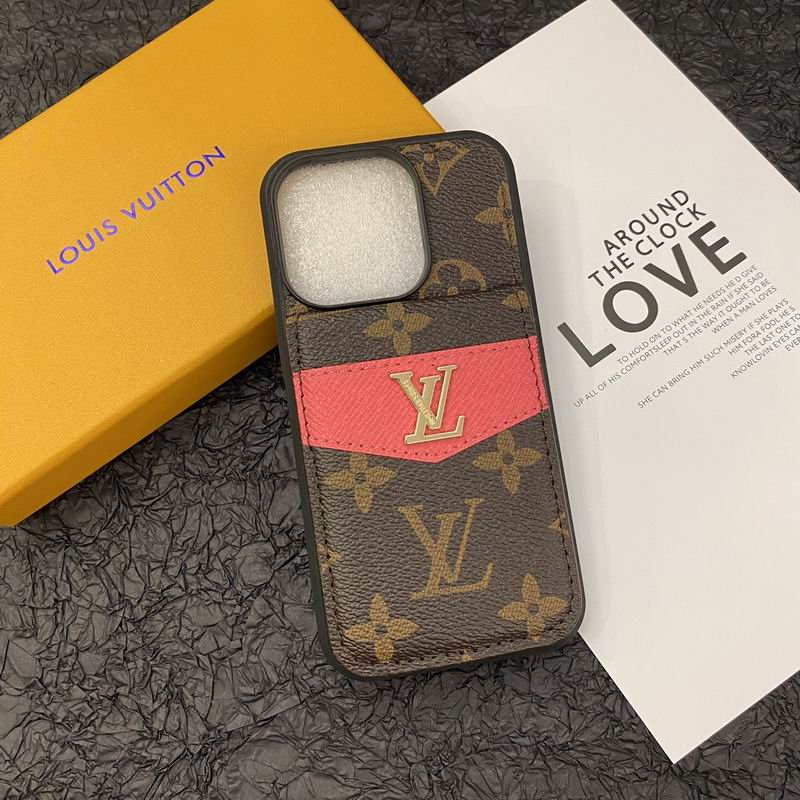 Luxury Leather Lv Phone Case Style Card Holder For Iphone 16 15 14 13 Pro Max Plus