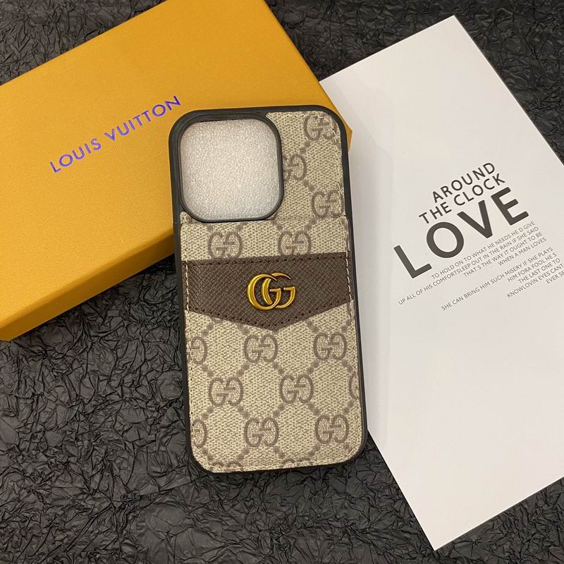 Luxury Leather Lv Phone Case Style Card Holder For Iphone 16 15 14 13 Pro Max Plus