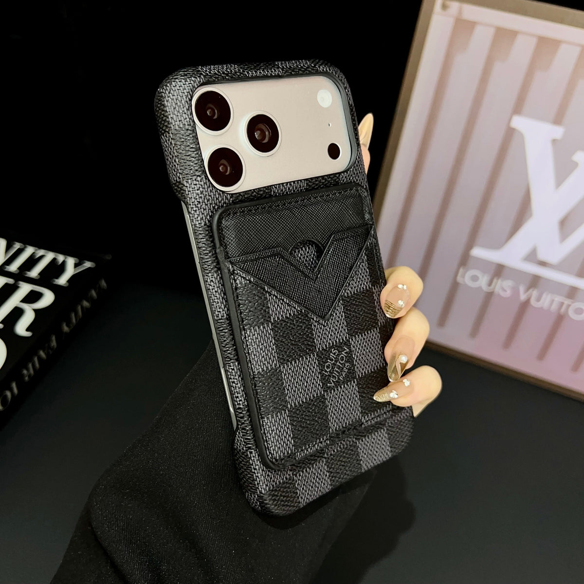 Lv Magsafe Magnet Card Holder Phone Case For Iphone 13-17 / Pro / Pro Max / Plus / Air