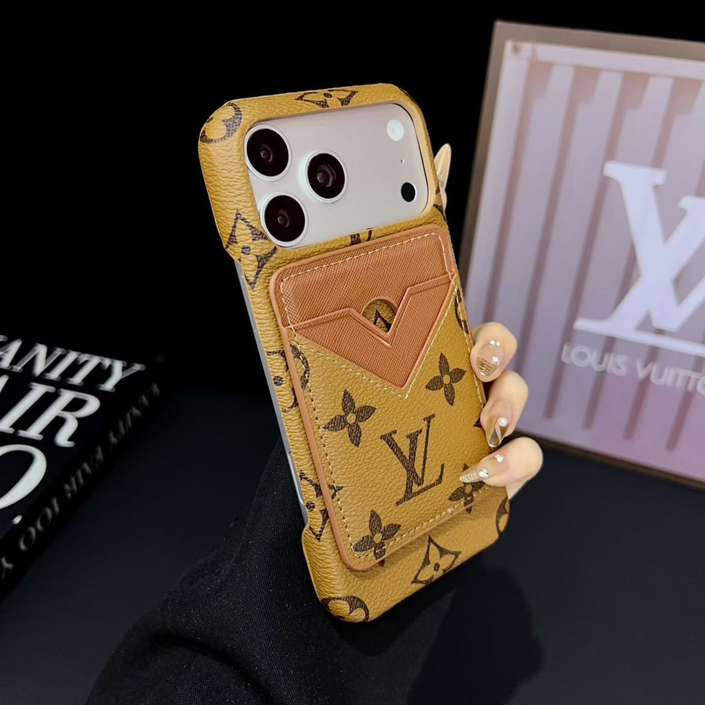 Lv Magsafe Magnet Card Holder Phone Case For Iphone 13-17 / Pro / Pro Max / Plus / Air