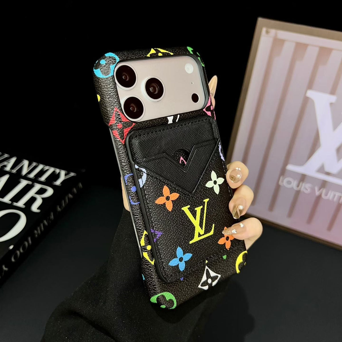 Lv Magsafe Magnet Card Holder Phone Case For Iphone 13-17 / Pro / Pro Max / Plus / Air